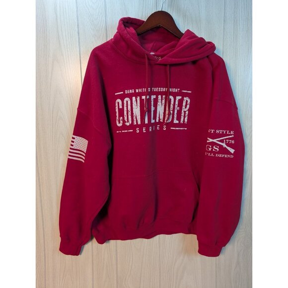 UFC Mens Dana White Contender Series DCWS Red Pullover Hoodie Sweatshirt 2XL - Picture 1 of 5